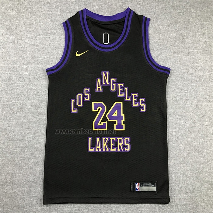 Camiseta Nino Los Angeles Lakers Kobe Bryant NO 24 Ciudad 2023-24 Negro